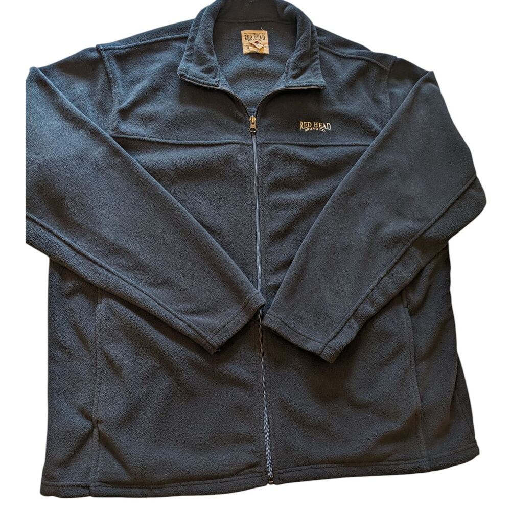 Redhead Fleece Jacket Mens XL Full Zip Black Outdoor Layer Hiking Field
